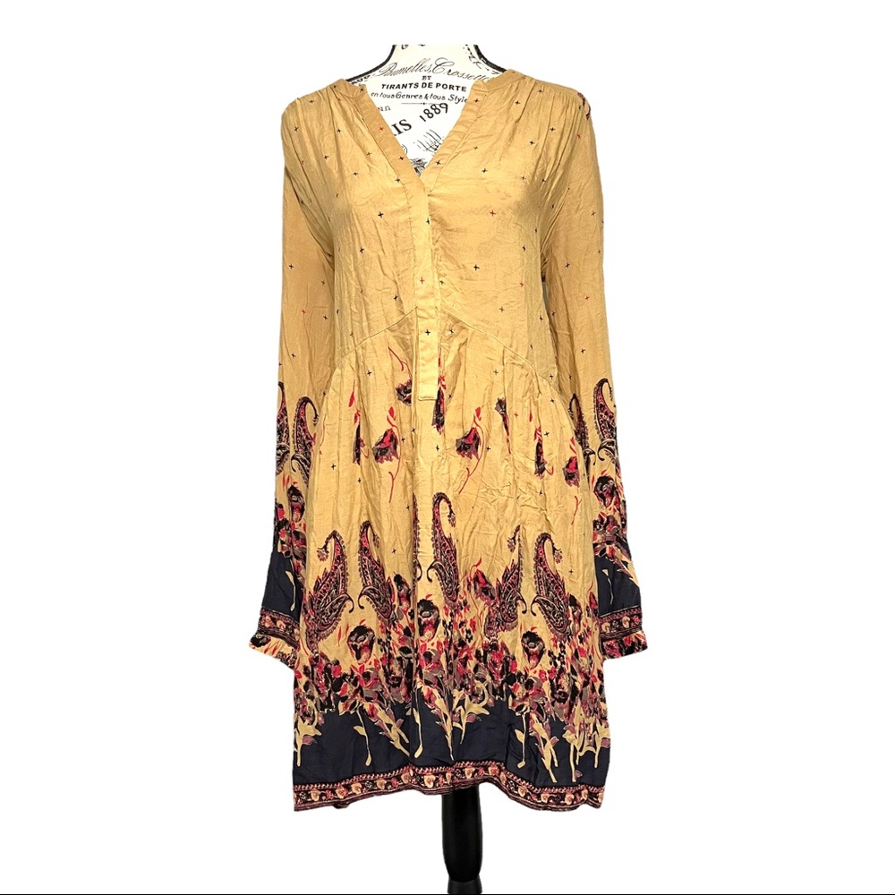 Free People Sierra Valley Womens Floral Print Long Sleeve Dress